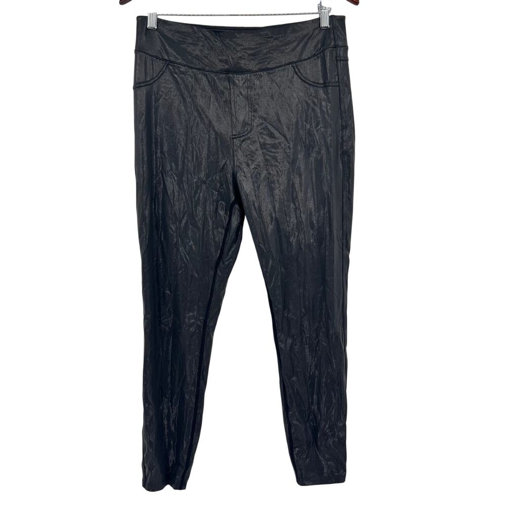 NEW HALARA XL SoftlyZero Faux Leather High Waisted Pocket Work Leggings shimmer - Picture 2 of 8